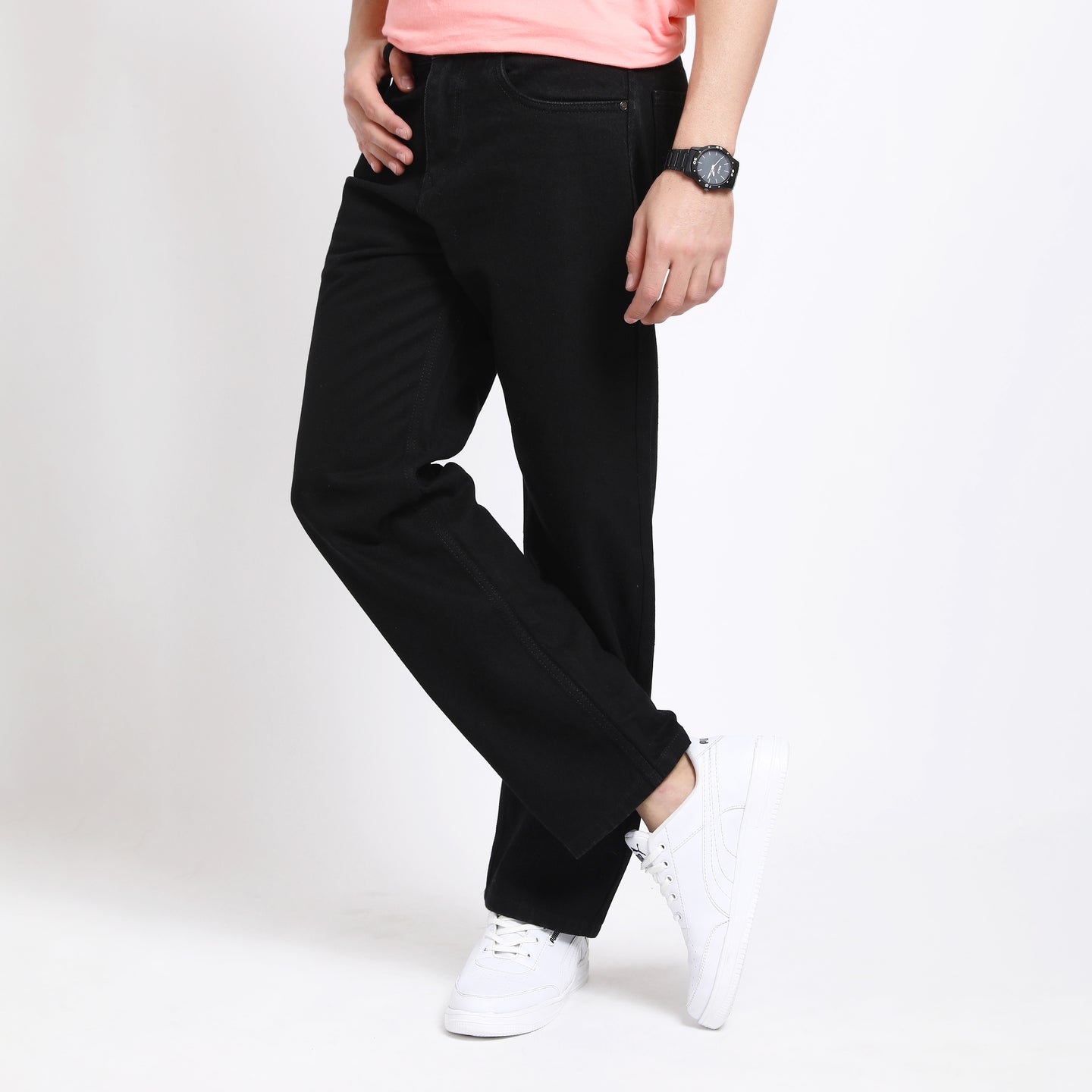 BLACK BAGGY FIT JEAN TEDDY 4774